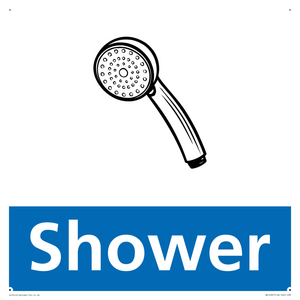 Shower Illustrated Dementia Friendly Sign NHS Style Blue